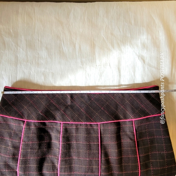 Nanette Lapore tailored wool  skirt brown and pink - Picture 3 of 16